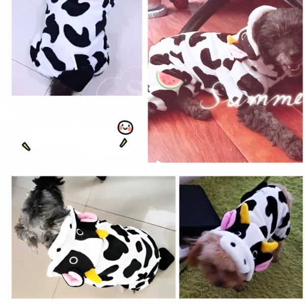 Disfraz de vaca para perros y gatos