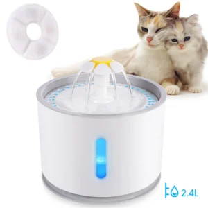 Fuente de agua para mascota dispensador automatico bebedero silencioso de perros y gatos con iluminacion