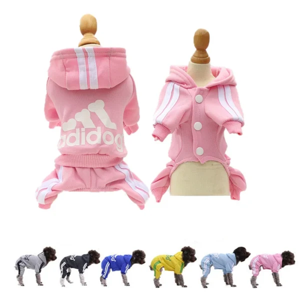 Sudadera adidog con capucha para perros pequeños y gatos rosado y otros colores