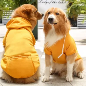 Sudadera para perros y gatos con capucha amarilla