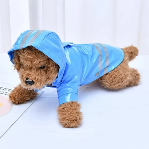 traje de lluvia para perros azul